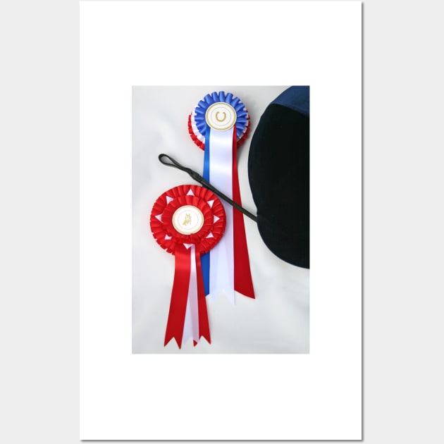 Horse Riding Hat & Winners Rosettes Wall Art by Furtographic